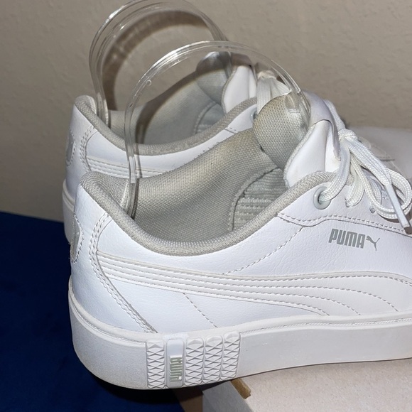 PUMA White SMASH PUMA LEATHER PLATFORM SNEAKERS Sz. 8 - Picture 15 of 17